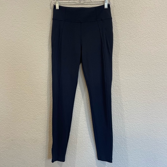 Athleta Delaney Skyline High Rise Hybrid Zippered Ankle Pants in Navy - Picture 3 of 9